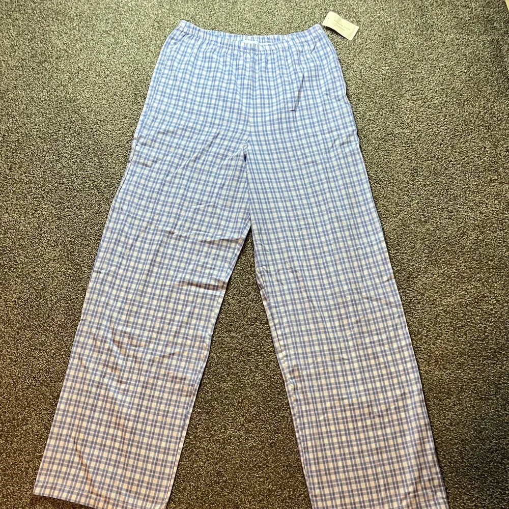 Altar'd State Blue Checkered Wide Leg Pants - Picture 2 of 5